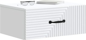 vidaXL Τοίχου Κρεμαστό Κομοδίνο Λευκό 49 x 34,5 x 20 εκ.