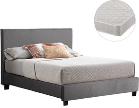 ΚΡΕΒΑΤΙ ΜΕ ΣΤΡΩΜΑ BECCA HM21283.04 ΓΚΡΙ ΥΦΑΣΜΑ--ΓΙΑ 150x200εκ
