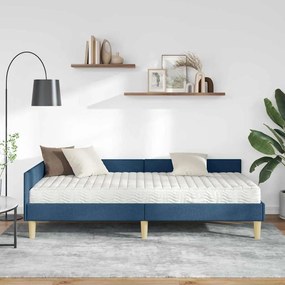 vidaXL Κρεβάτι γωνίας με στρώμα με στρώμα 2 pcs Μπλε ύφασμα