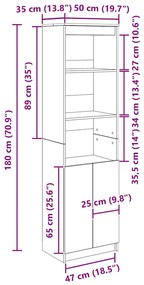 Ντουλάπι Sonoma δρυς 50x35x180 εκ. από Επεξεργασμένο Ξύλο 3328464