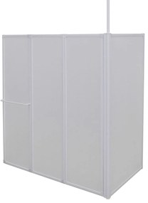 Διαχωριστικό Μπάνιου Επιτοίχιο Σχήμα L 70x120x137εκ 4 Πτυσσόμενα Πάνελ