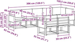 vidaXL Σειρά Καναπέ Εξωτερικού 8 pcs Φυσικό και Ανθρακί Πολυεστέρας