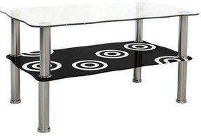 Τραπεζάκι Σαλονιού Grabes HM0087 75Χ45Χ41 Black - Chrome Metal, Glass