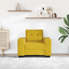vidaXL Πολυθρόνα Κίτρινη Βελούδινη 100x78x80 εκ.
