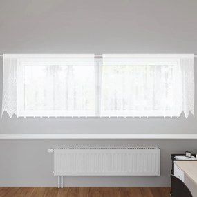 vidaXL Κουρτίνα Δαντέλας με κουρτίνες Λευκό 80 x 300 cm Πολυεστέρας