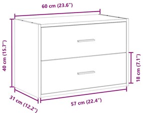 ΝΤΟΥΛΑΠΙ ΜΕ 2ΣΥΡΤΑΡΙΑ ΛΕΥΚΟ 60X31X40CM ΞΥΛΙΝΟ ΜΗΧΑΝΟΥΡΓΙΚΟ ΞΥΛΟ 858821