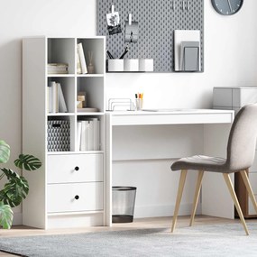 vidaXL Γραφείο με συρτάρι με ράφι με αποθήκευση 2 pcs Λευκό