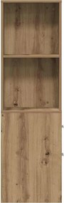 vidaXL Ντουλάπι Μπάνιου Στενό με Ροδάκια Αρτισιανή Δρυς Επεξ. Ξύλο