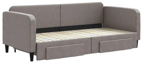 vidaXL Καναπές Κρεβάτι Συρόμενος Taupe 90x200 εκ. Ύφασμα &amp; Συρτάρια