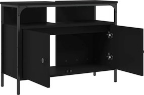 vidaXL Ντουλάπι Νιπτήρα Μπάνιου Μαύρο 80x30x60 εκ. Επεξεργασμένο Ξύλο