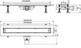 Wirquin Venisio Slim - Γραμμικό Σιφώνι Δαπέδου Inox - 30 εκ.
