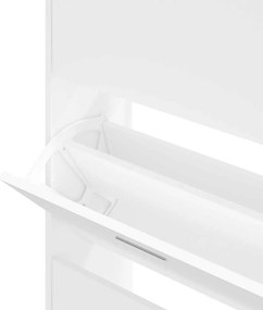 vidaXL Παπουτσοθήκη Λευκή 63 x 24 x 147 εκ. από Επεξεργασμένο Ξύλο