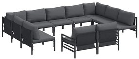 vidaXL Σετ Καναπέ Κήπου 11 pcs Ανθρακί Ατσάλι