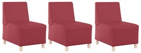 vidaXL Μοναδικός Καναπές χωρίς Χερούλια 3 pcs Μπορντό 55 x 74 x 82 εκ.