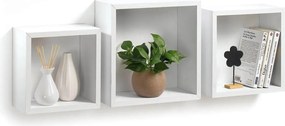 ΡΑΦΙΈΡΕΣ/ΡΆΦΙΑ ΤΟΊΧΟΥ SET OF 3 NESTED CUBES MDF 23/26,5/30CM WHITE 6RAN7