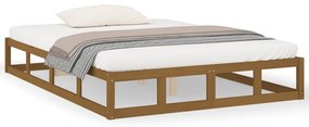 vidaXL Σκελετός κρεβατιού Honey Brown 150x200 cm King Size Μασίφ Ξύλο