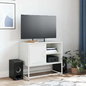 vidaXL Έπιπλο Τηλεόρασης Λευκό 68x39x60,5 εκ. από Χάλυβα
