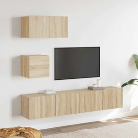 vidaXL Σετ Επίπλων Τηλεόρασης 4 Τεμαχίων Sonoma Δρυς Επεξ. Ξύλο