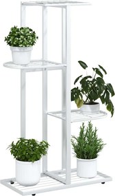 vidaXL Ανθοστήλη 4 Επιπέδων Λευκή 43 x 22 x 76 εκ. Μεταλλική