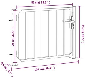 Πόρτα Περίφραξης Κήπου 100 x 75 εκ. από Ανοξείδωτο Ατσάλι - Ασήμι