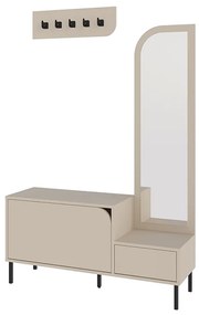 Έπιπλο εισόδου Mila Megapap με κρεμάστρα χρώμα sandstone120x37x171,6εκ.