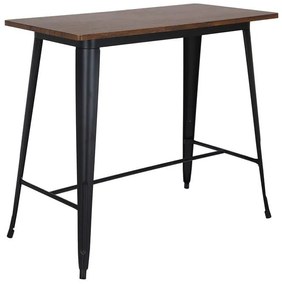 RELIX Wood Dark Oak Τραπέζι Bar-Pro, Μέταλλο Βαφή Μαύρο