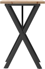 vidaXL Τραπέζι Τραπεζαρίας Πλαίσιο X Μασίφ Πεύκο/Ατσάλι