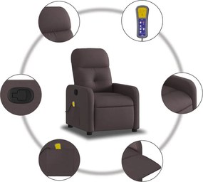 vidaXL Πολυθρόνα Μασάζ Ανακλινόμενη Σκούρο Καφέ Υφασμάτινη