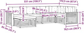vidaXL Σειρά Καναπέ Εξωτερικού 6 τμχ. Λευκό και Κρεμ Πολυεστέρας