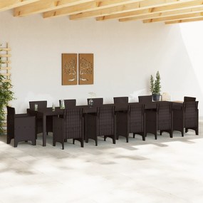 vidaXL Τραπέζι Κήπου Καφέ 400x100x73 εκ. Πλαστικό Ράτταν