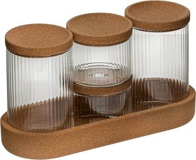 Δοχεία Οργάνωσης Μπάνιου (Σετ 4τμχ) F-V Cork 214776