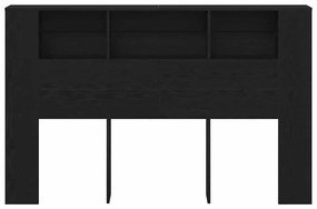 vidaXL Κρεβάτι με Κεφαλάρι Μαύρη δρυς 160 x 19 x 104.5 εκ.