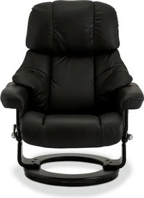 Crown Recliner Black Leather