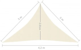 Πανί Σκίασης Κρεμ 3 x 3 x 4,2 μ. από HDPE 160 γρ/μ² - Κρεμ