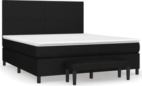 vidaXL Κρεβάτι Boxspring με Στρώμα Μαύρο 160x200 εκ. Υφασμάτινο