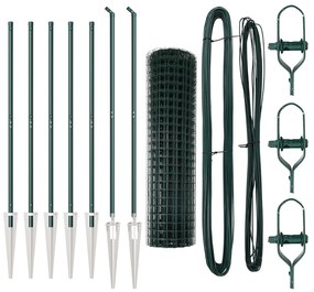 vidaXL Euro Fence με 7 Στηρίγματα 1.2x10 μ Γαλβανισμένο Χάλυβα Πράσινο