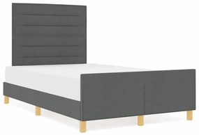 vidaXL Σκελετός Κρεβατιού με κεφαλάρι Σκούρο γκρι 120 x 190 cm ύφασμα