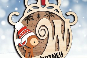 Σετ των 3 Intra απο ξύλο plywood 3mm-4mm πάχος Χριστουγεννιάτικο γράμμα W εορταστικές στολίδι Δίασταση 8x8 cm INTRAFABR-109835964