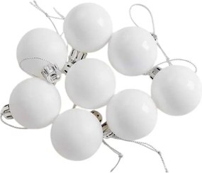 Σετ Χριστουγεννιάτικες μπάλες - 8cm - 6pcs - 326086 - White