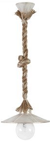 Φωτιστικό Οροφής Μονόφωτο Heronia Petra 31-1105 Rope/White/Gold