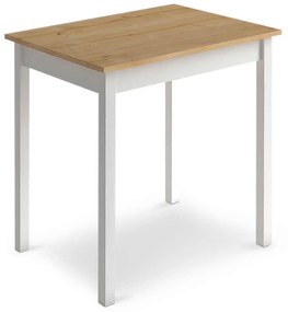 Τραπέζι Mini Megapap μεταλλικό - μελαμίνης χρώμα oak - λευκό 59x78x75εκ.