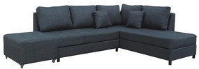 Γωνιακός καναπές-κρεβάτι δεξιά γωνία με αποθηκευτικό χώρο Lasy ύφασμα σε ανθρακί απόχρωση 290x217x74εκ 290x217x89 εκ.