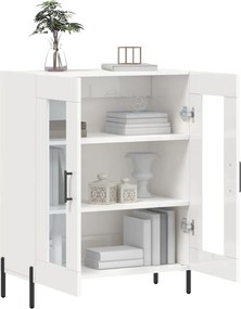 vidaXL Ντουλάπι Γυαλιστερό Λευκό 69,5x34x90 εκ. Επεξεργασμένο Ξύλο