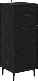 vidaXL Πλαϊνό γραφείο Μαύρη δρυς 34 x 34.5 x 90 εκ Επεξεργασμένο ξύλο