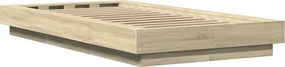 vidaXL Κρεβάτι δαπέδου Sonoma Δρυς 80 x 210 cm Επεξεργασμένο Ξύλο