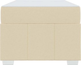vidaXL Σκελετός Κρεβατιού με στρώμα Κρεμ 90 x 190 cm ύφασμα
