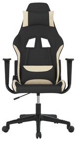 vidaXL Καρέκλα Gaming Μαύρη και Κρεμ Υφασμάτινη