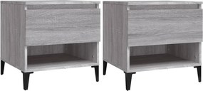 vidaXL Βοηθητικά Τραπέζια 2 τεμ. Γκρι Sonoma 50x46x50 εκ. Επεξ. Ξύλο