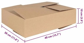 vidaXL Πτυσσόμενο Κουτί 50 pcs Καφέ 40 x 30 x 10 εκ. Χαρτόνι