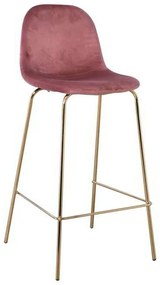 Σκαμπώ CELINA Bar Μεταλ.Χρυσό, Velure Antique Pink 47x51x77/107cm (Σετ 4 ΤΕΜ)